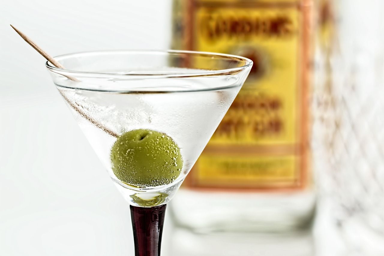 Gin Martini im Cocktail Glas